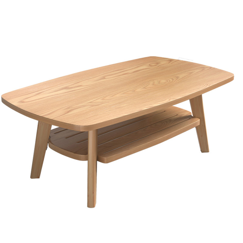17.72" Tall Scandinavian Style Coffee Cocktail Table Wooden Coffee Table