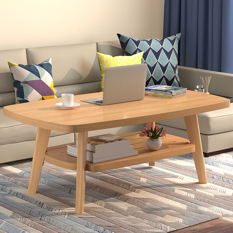 17.72" Tall Scandinavian Style Coffee Cocktail Table Wooden Coffee Table