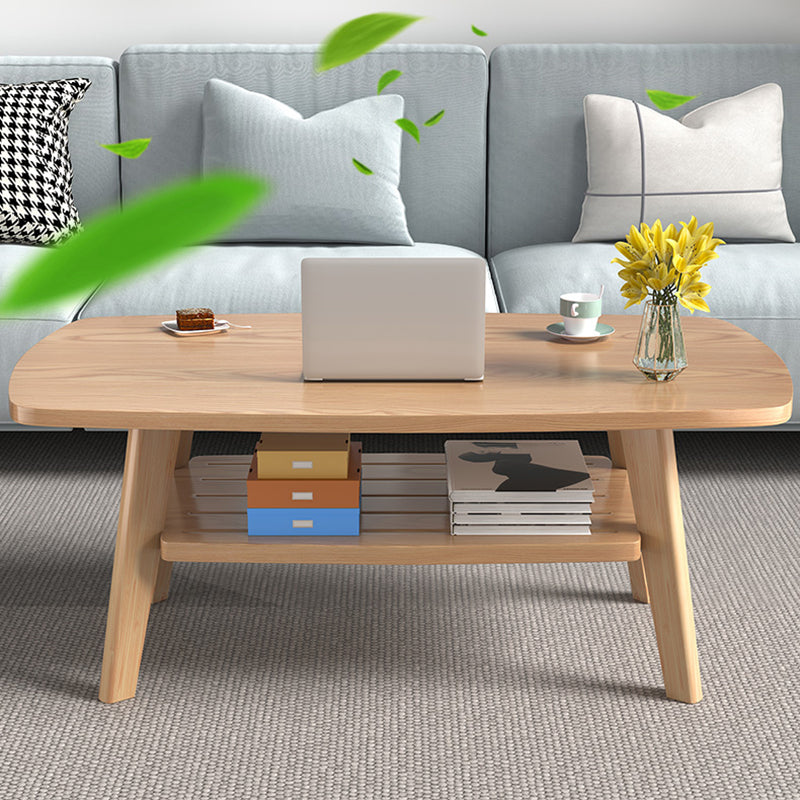 17.72" Tall Scandinavian Style Coffee Cocktail Table Wooden Coffee Table