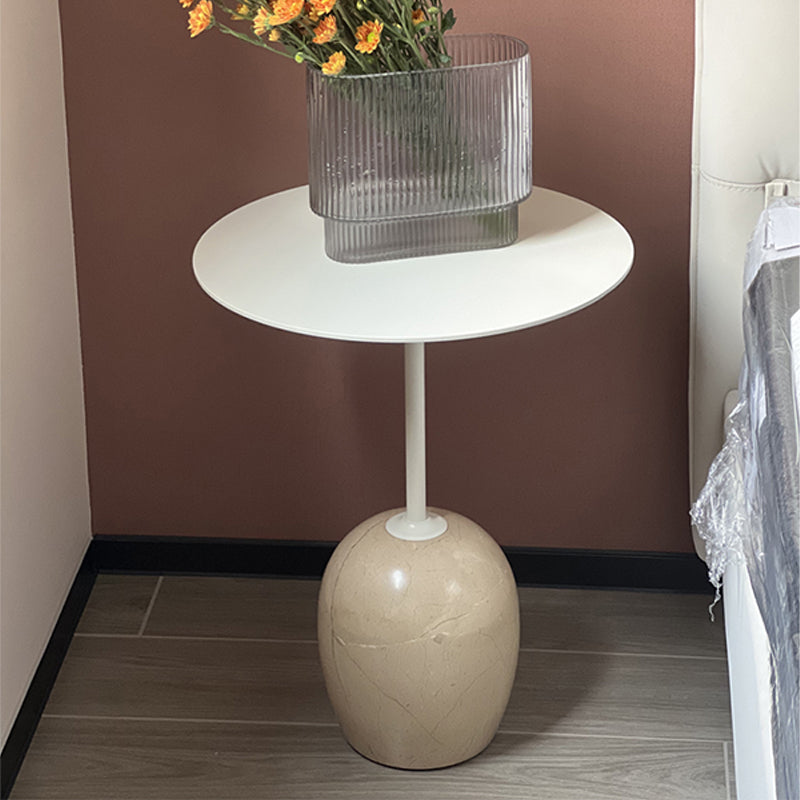Pedestal Round Side Table Mid-Century Metal Sofa Corner Table