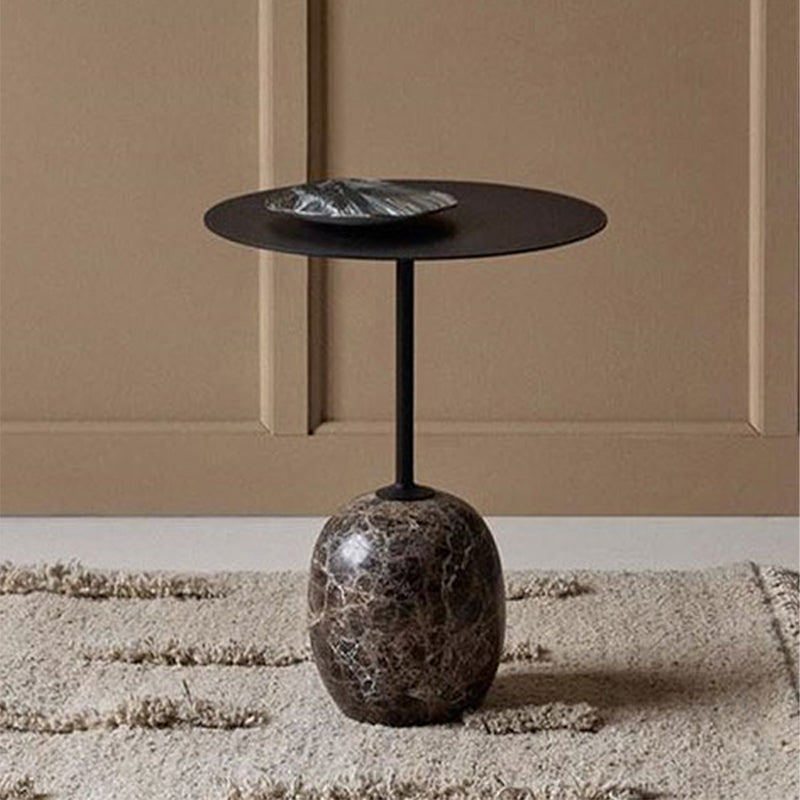 Pedestal Round Side Table Mid-Century Metal Sofa Corner Table
