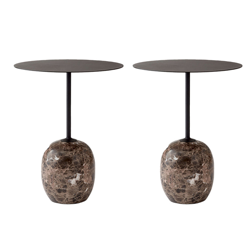 Pedestal Round Side Table Mid-Century Metal Sofa Corner Table