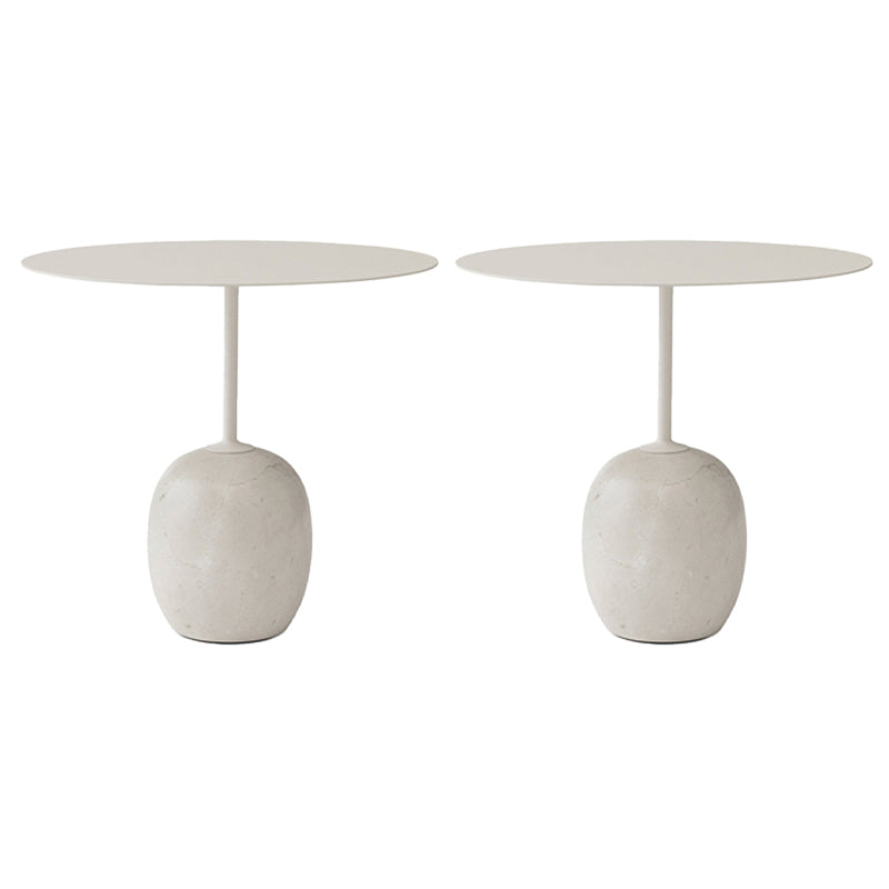 Pedestal Round Side Table Mid-Century Metal Sofa Corner Table