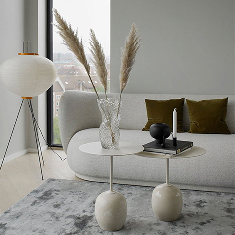 Pedestal Round Side Table Mid-Century Metal Sofa Corner Table