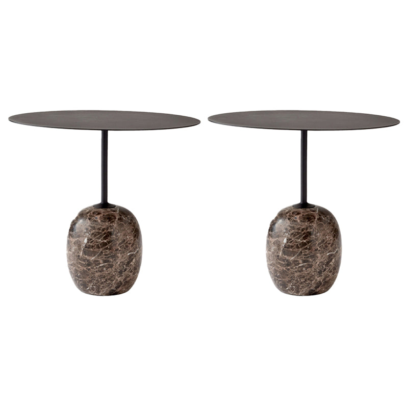 Pedestal Round Side Table Mid-Century Metal Sofa Corner Table