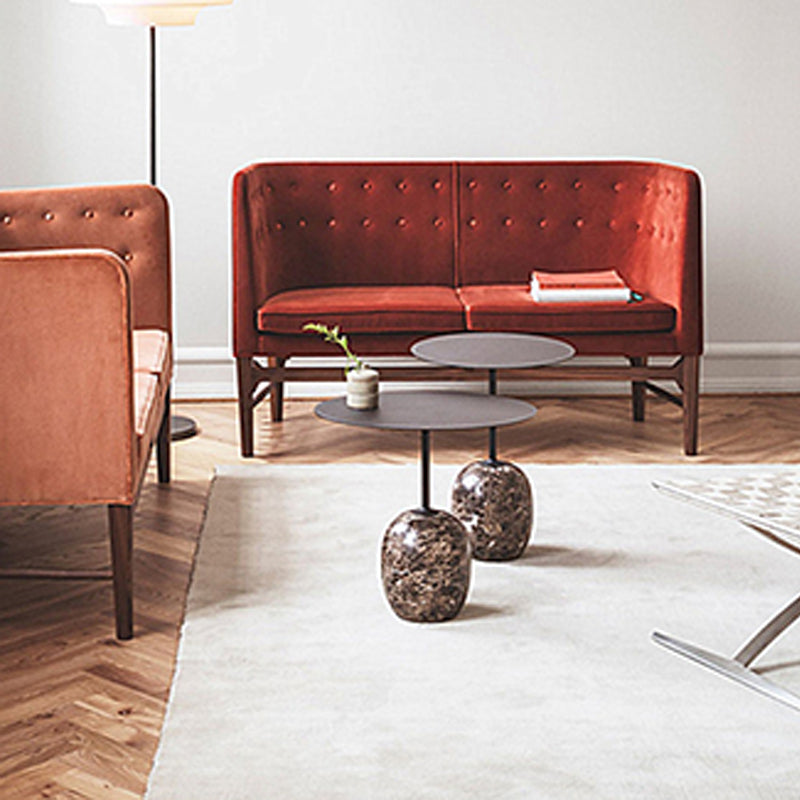 Pedestal Round Side Table Mid-Century Metal Sofa Corner Table