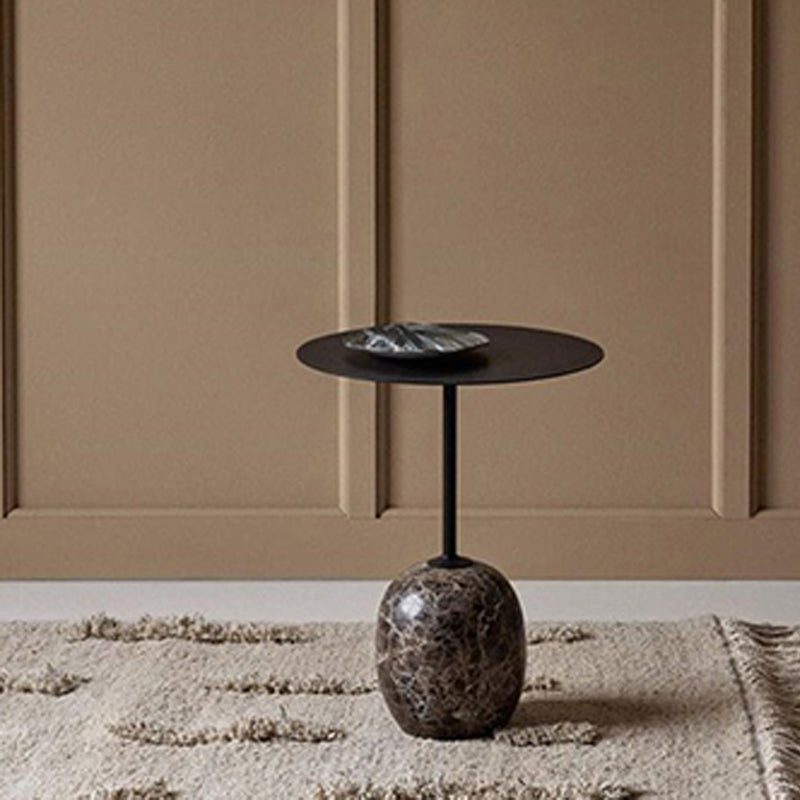 Pedestal Round Side Table Mid-Century Metal Sofa Corner Table