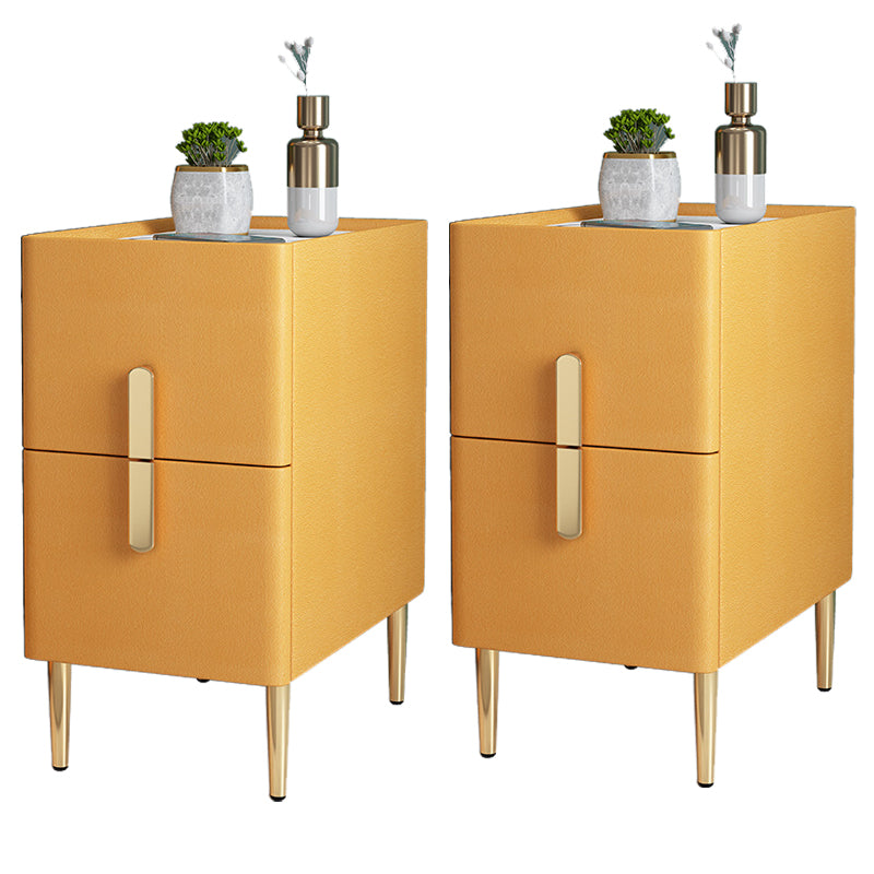 21.65" Tall Glam Bedside Cabinet Solid Wood Night Table with Drawers