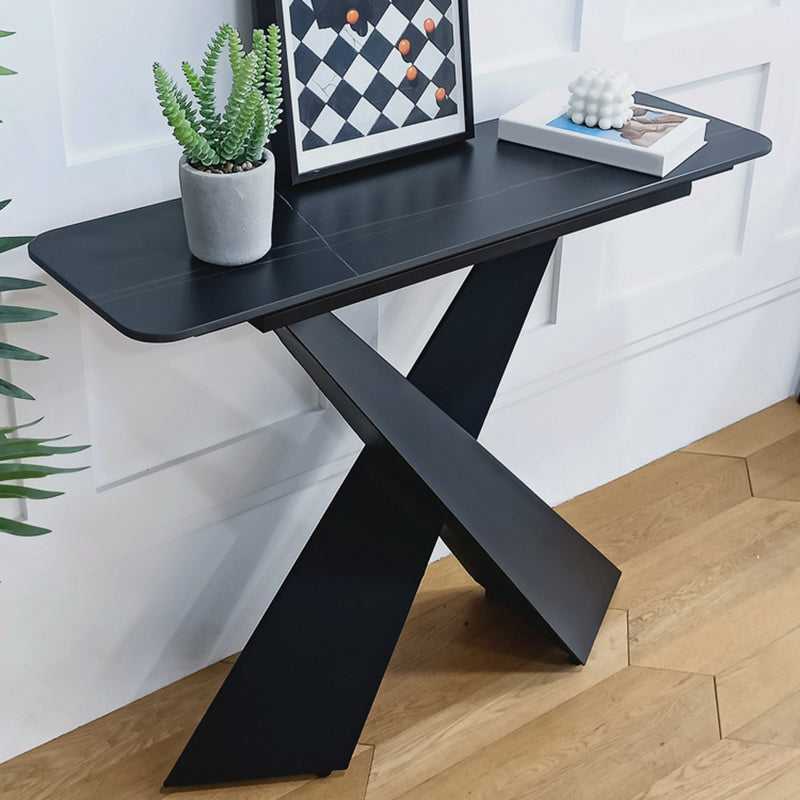 15" Wide Contemporary Console Table Stone Rectangle Console Accent Table