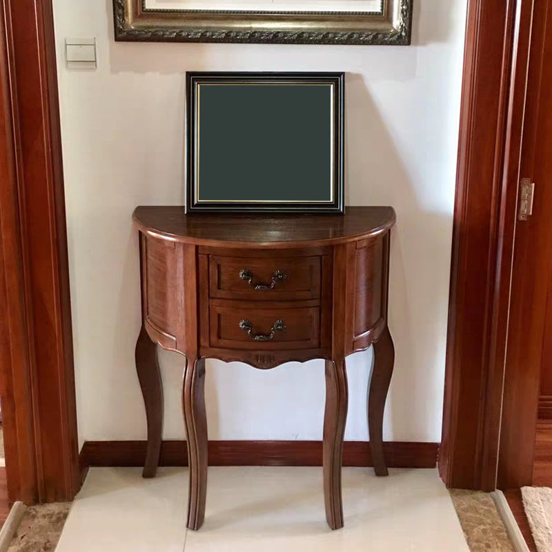 Mid-Century Modern Console Table 2-drawer Solid Wood Console Sofa Table