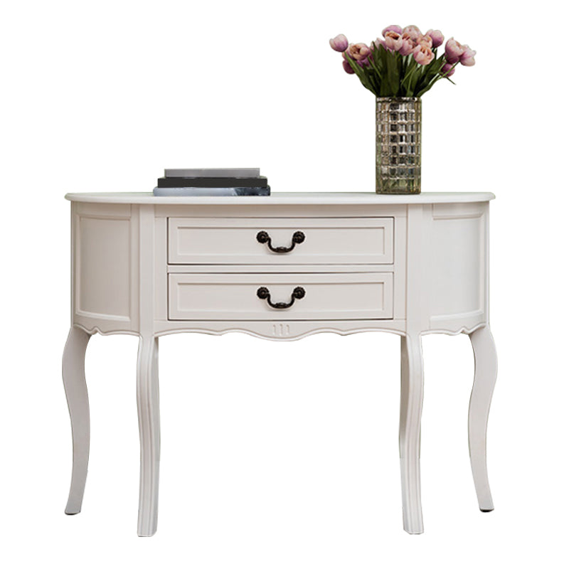 Mid-Century Modern Console Table 2-drawer Solid Wood Console Sofa Table