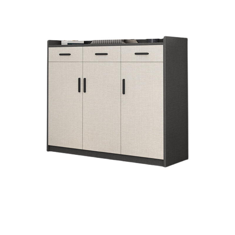 Modern Wood Cabinet Bar Pulls Rectangle Side Cabinet with Drawer