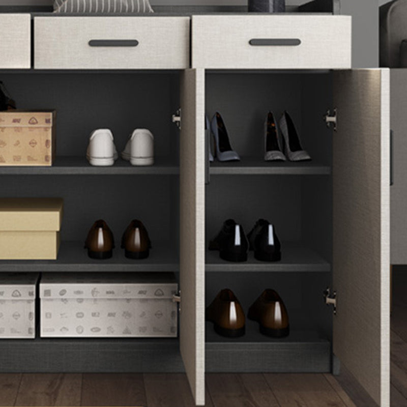 Modern Wood Cabinet Bar Pulls Rectangle Side Cabinet with Drawer