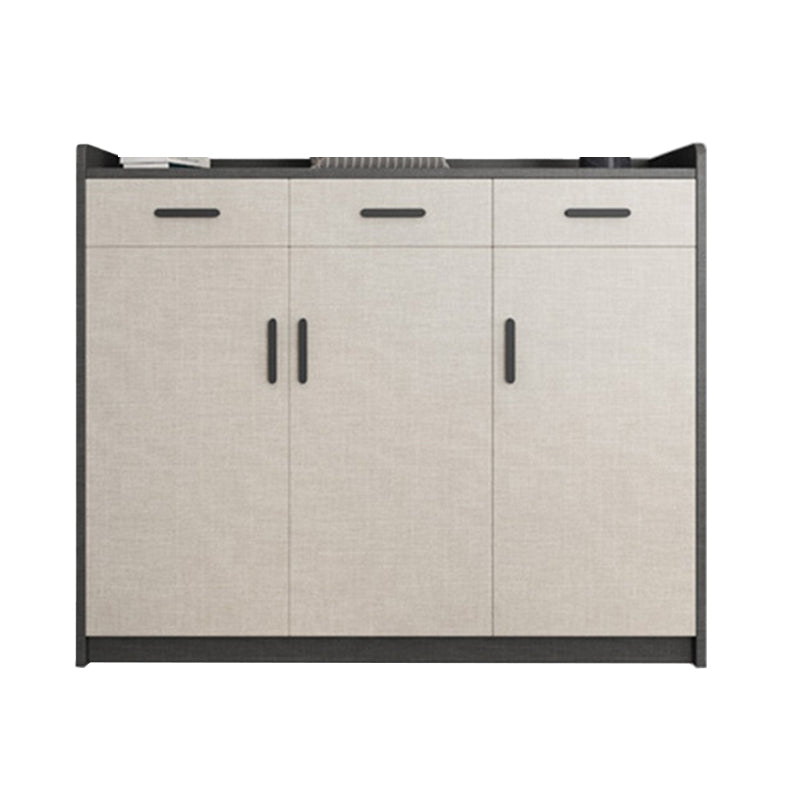 Modern Wood Cabinet Bar Pulls Rectangle Side Cabinet with Drawer
