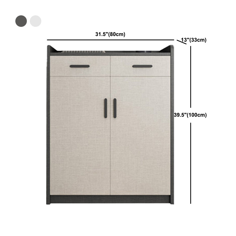 Modern Wood Cabinet Bar Pulls Rectangle Side Cabinet with Drawer