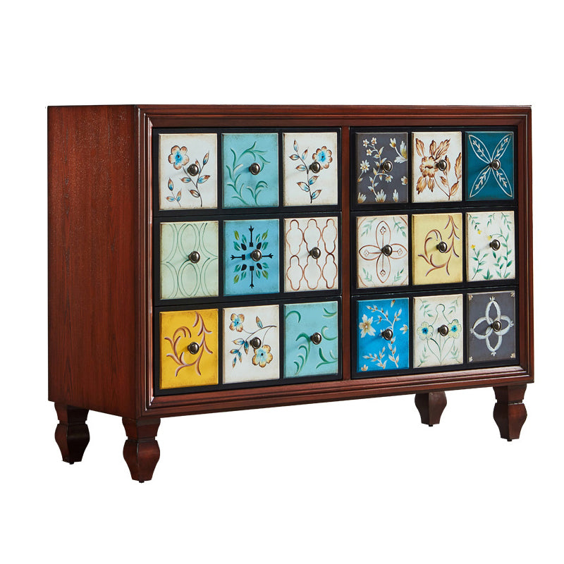 Mid-Century Modern Wood Cabinet Knobs Side Cabinet with Drawer