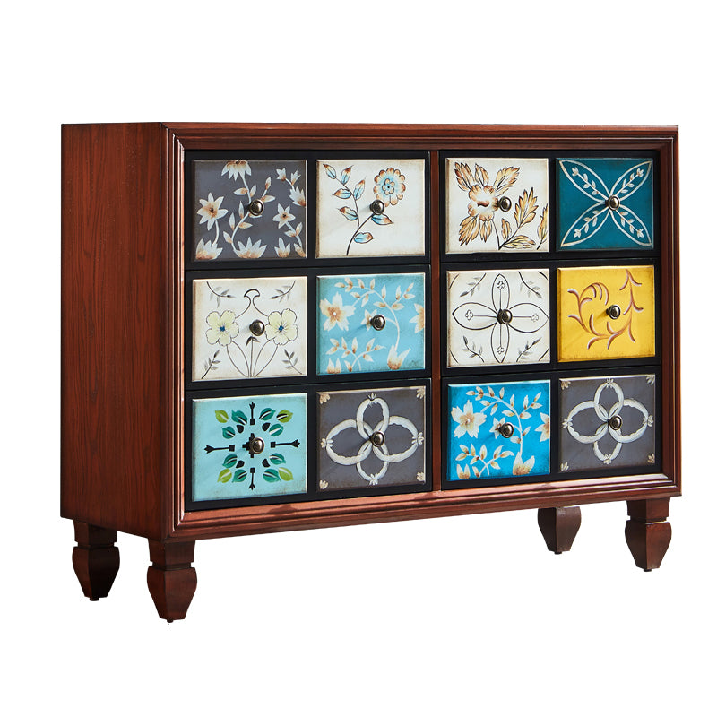 Mid-Century Modern Wood Cabinet Knobs Side Cabinet with Drawer