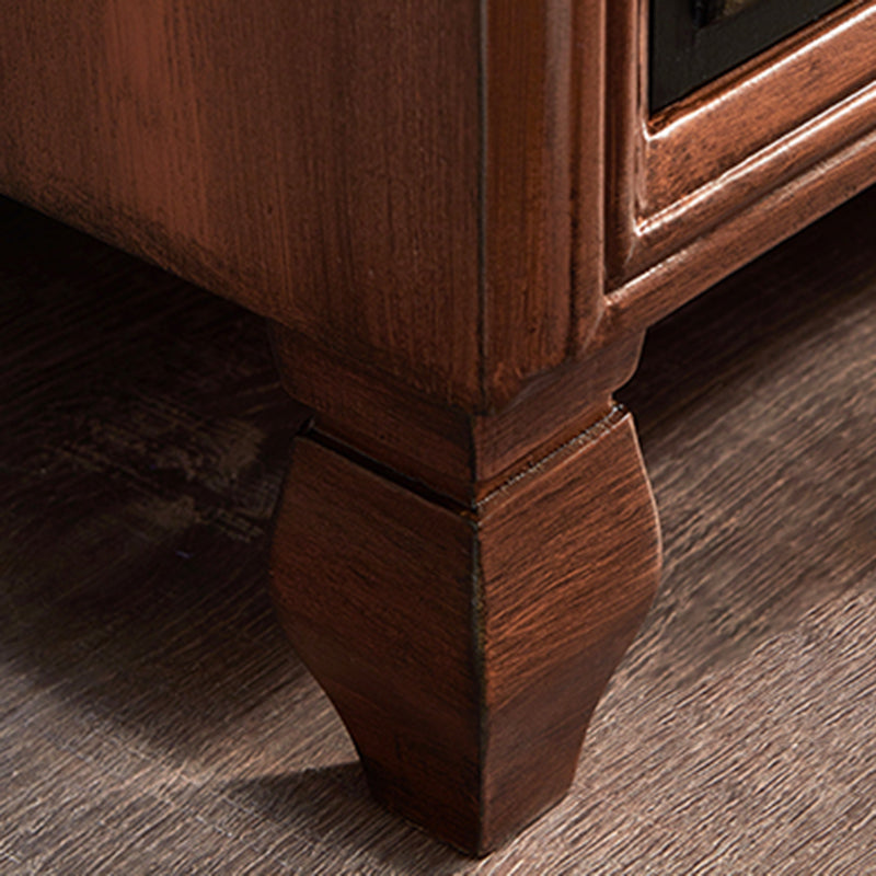 Mid-Century Modern Wood Cabinet Knobs Side Cabinet with Drawer