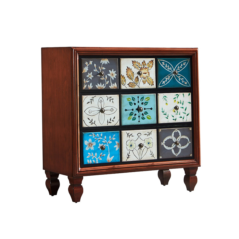 Mid-Century Modern Wood Cabinet Knobs Side Cabinet with Drawer