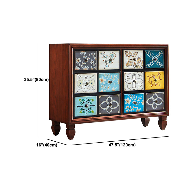Mid-Century Modern Wood Cabinet Knobs Side Cabinet with Drawer