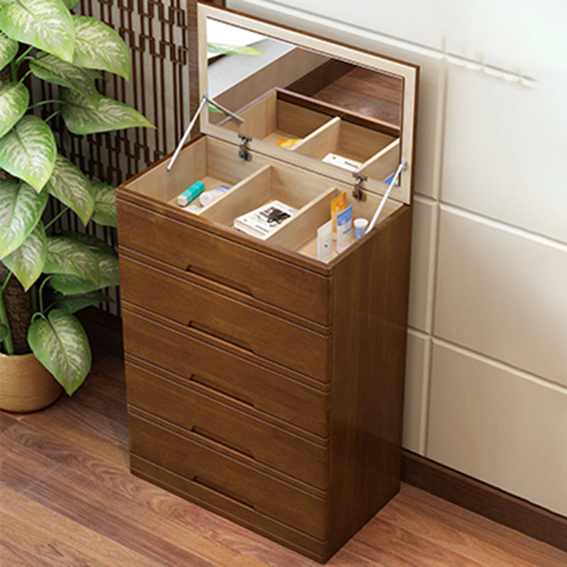 Modern Rectangle Cabinet Grooves Wood Side Cabinet with Drawer