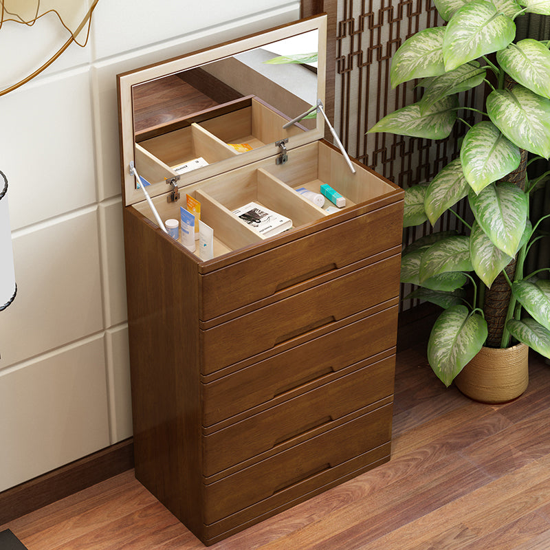 Modern Rectangle Cabinet Grooves Wood Side Cabinet with Drawer