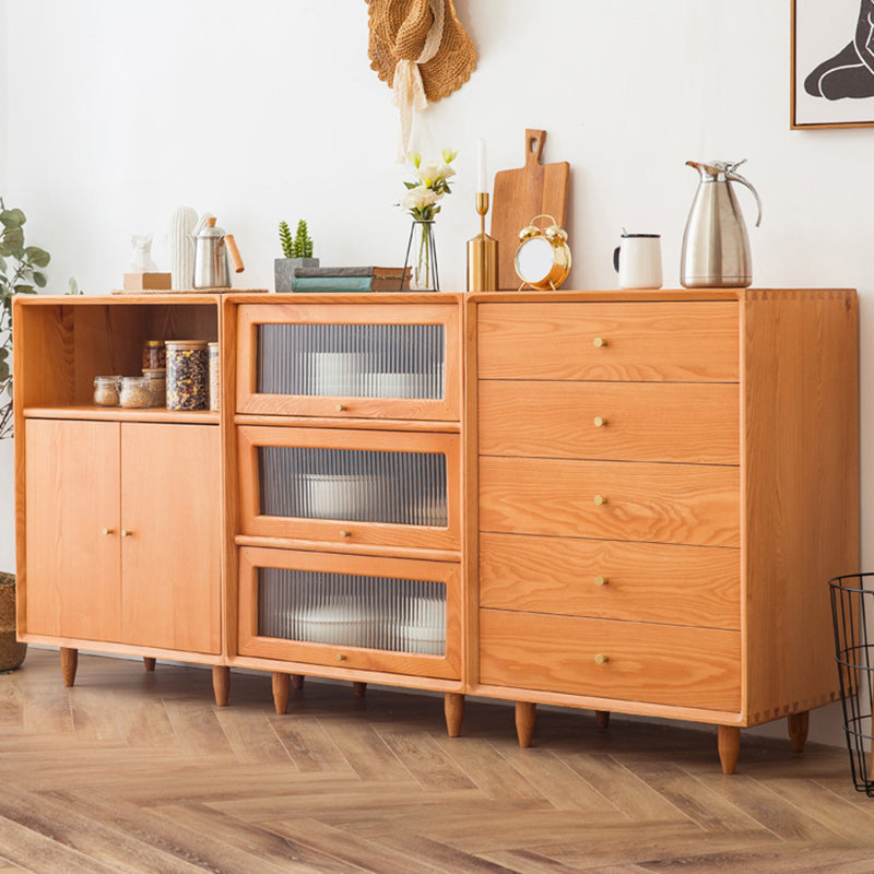 Modern Rectangle Cabinet Knobs Wood Side Cabinet with Drawer