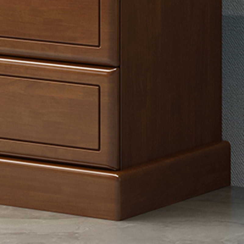 Modern Rectangle Brown Cabinet Knobs Wood Side Cabinet with Drawer
