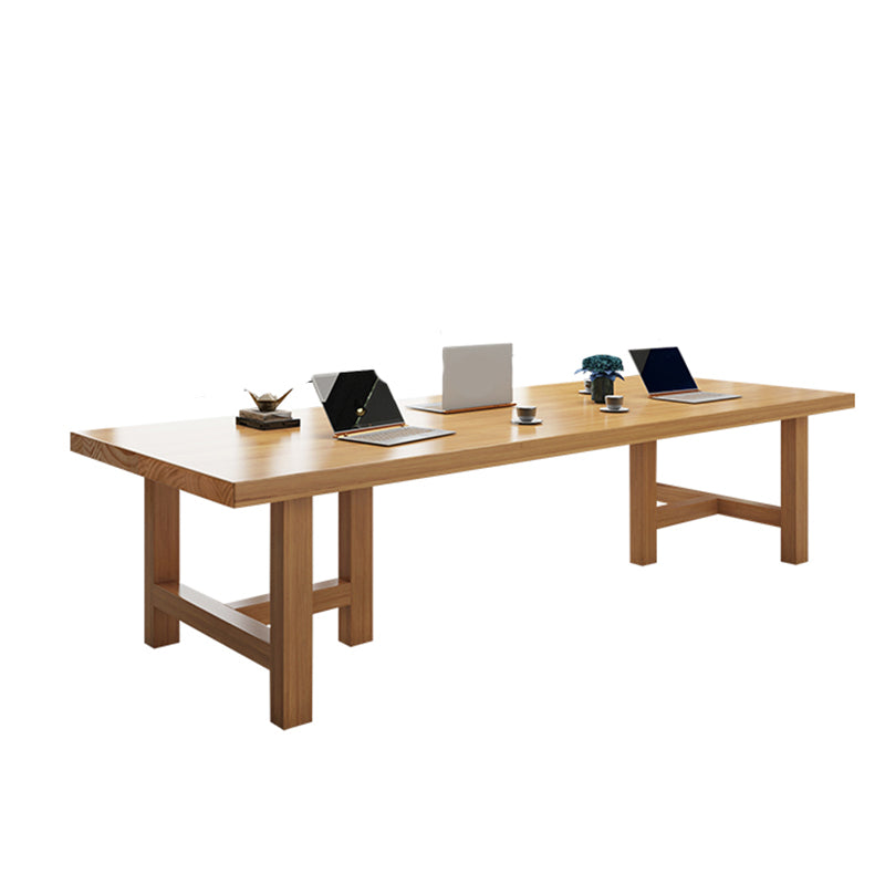 Modern Solid Wood Writing Desk Rectangular Writing Desk in Natural