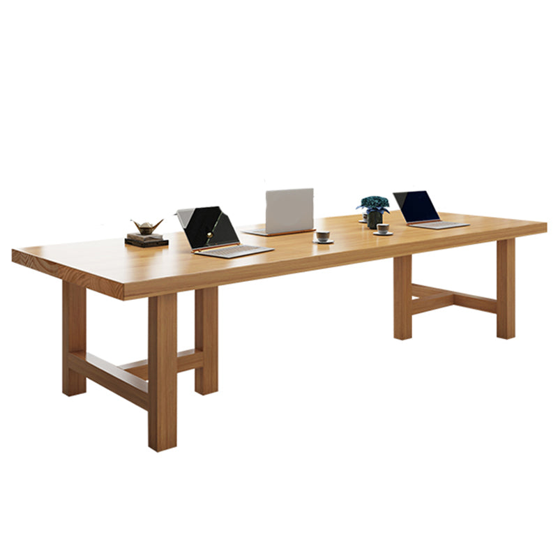 Modern Solid Wood Writing Desk Rectangular Writing Desk in Natural