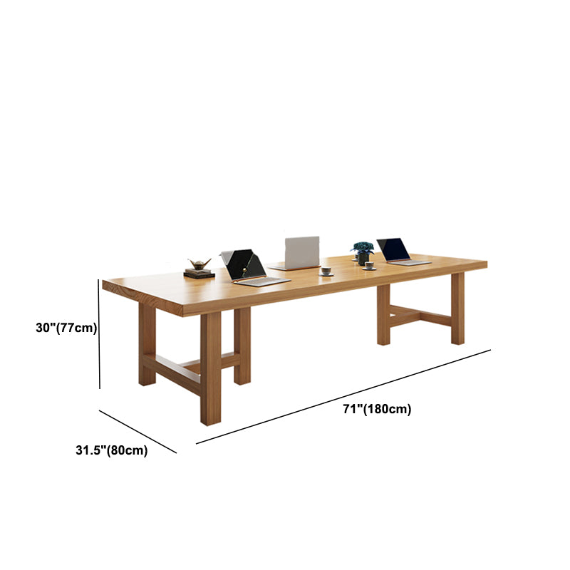 Modern Solid Wood Writing Desk Rectangular Writing Desk in Natural