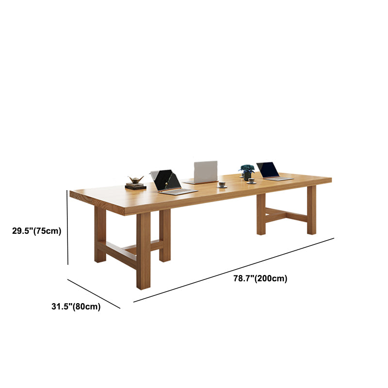 Modern Solid Wood Writing Desk Rectangular Writing Desk in Natural