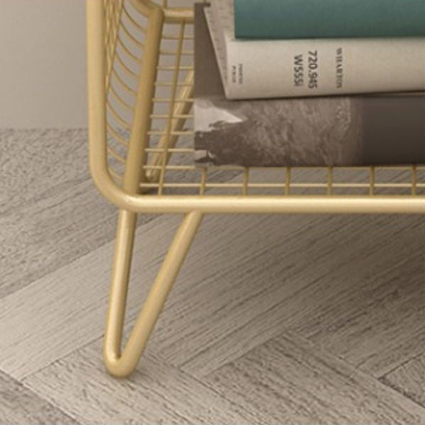 Modern Metal Bookshelf Standard Closed Back Bookshelf in Burnish
