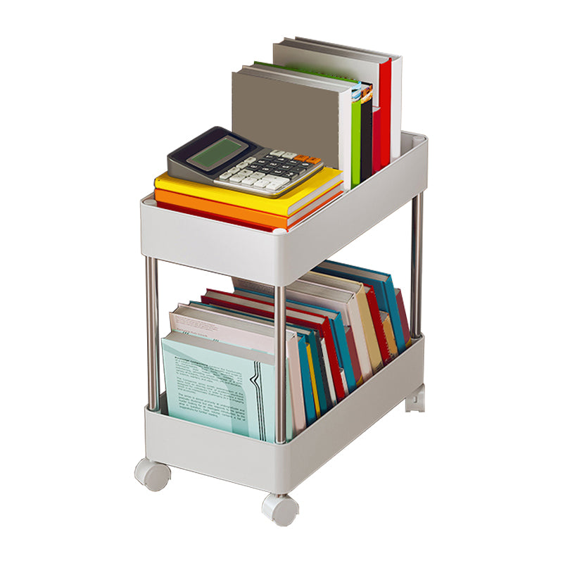 Modern Plastic Bookshelf  White Etagere Vertical Open Shelf Bookcase