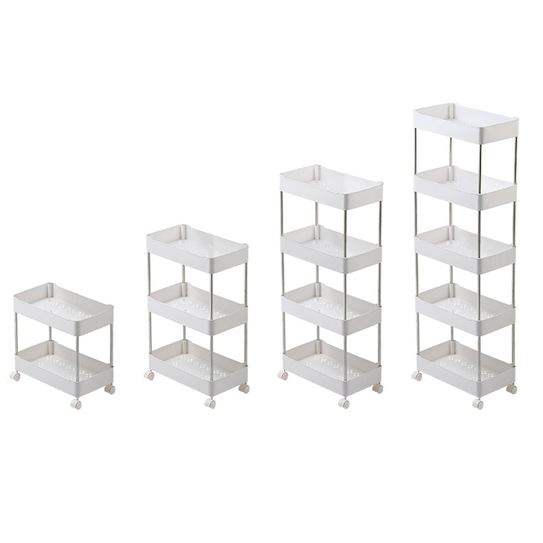 Modern Plastic Bookshelf  White Etagere Vertical Open Shelf Bookcase