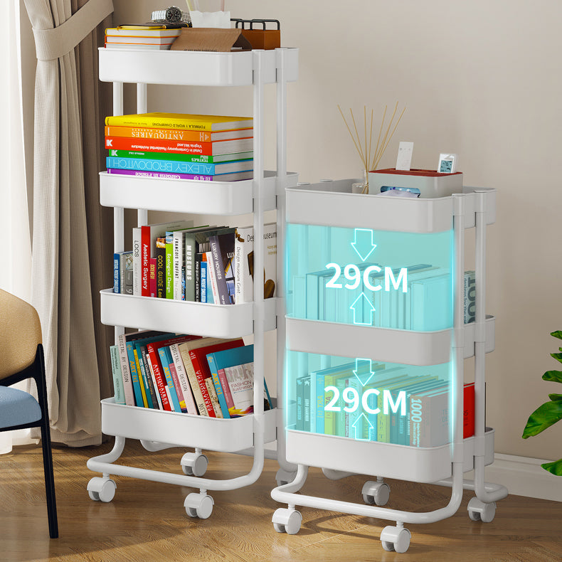Modern Plastic Bookshelf  White Etagere Vertical Open Shelf Bookcase