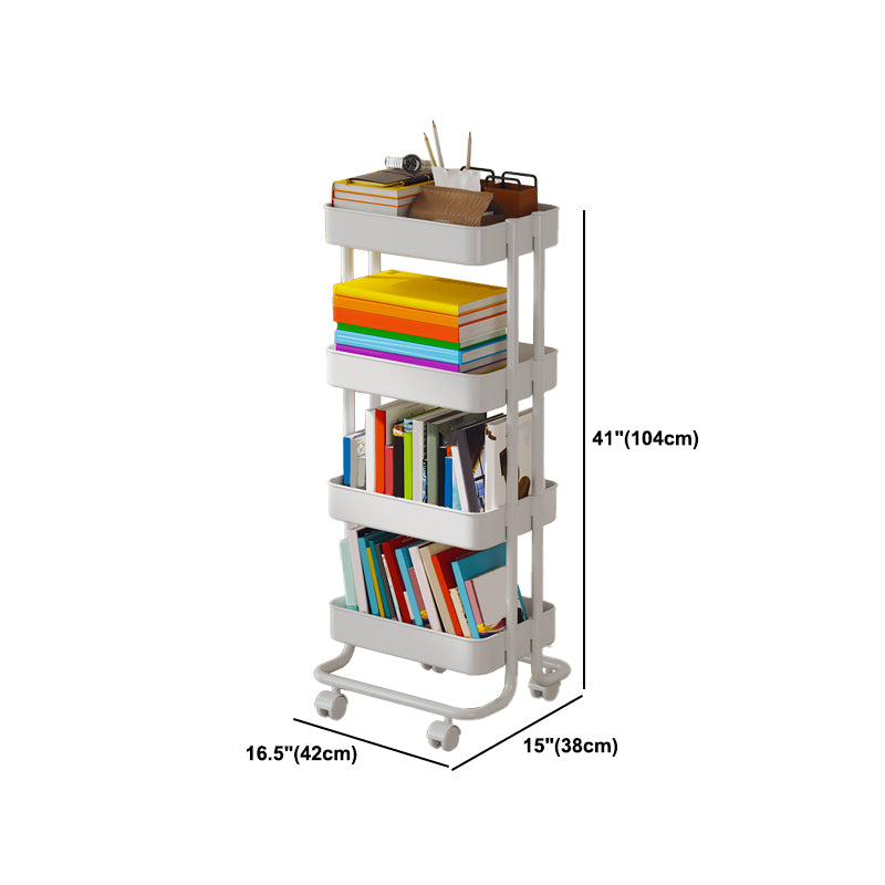 Modern Plastic Bookshelf  White Etagere Vertical Open Shelf Bookcase