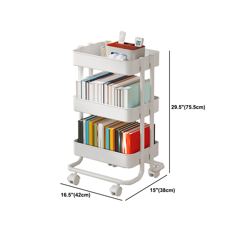Modern Plastic Bookshelf  White Etagere Vertical Open Shelf Bookcase