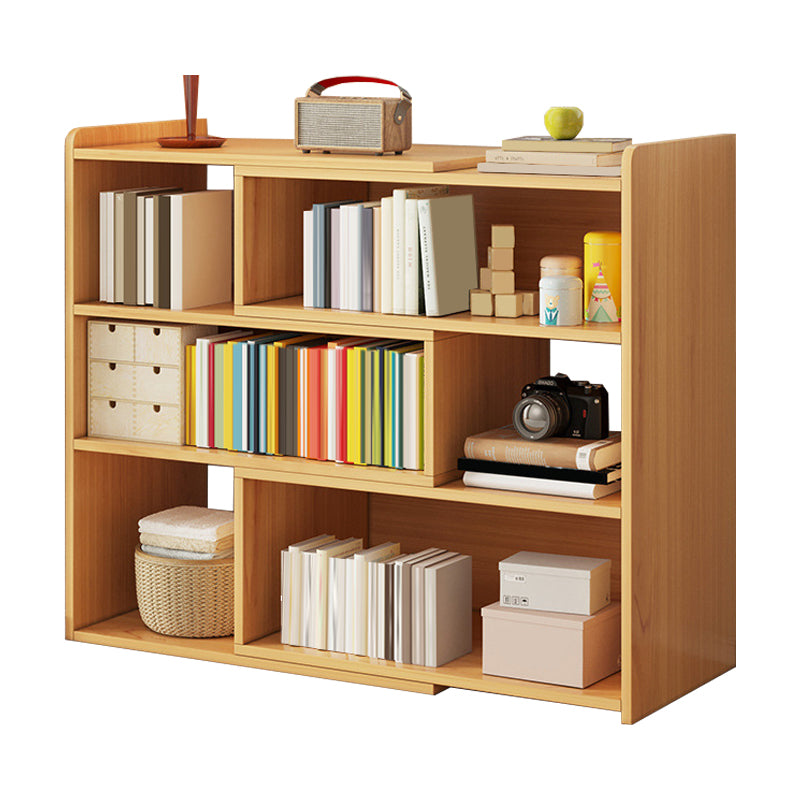 Modern Wood Horizontal Book Shelf Closed Back Shelf Bookcase
