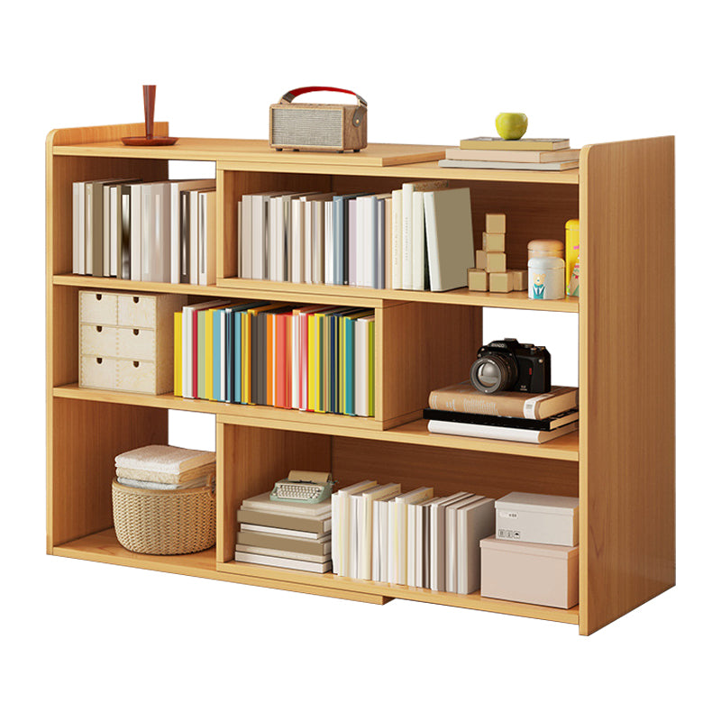 Modern Wood Horizontal Book Shelf Closed Back Shelf Bookcase