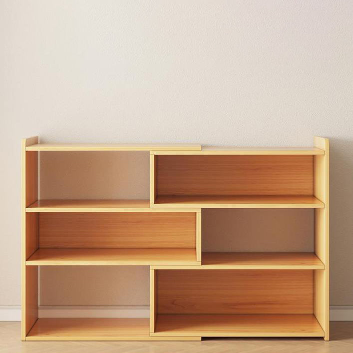 Modern Wood Horizontal Book Shelf Closed Back Shelf Bookcase