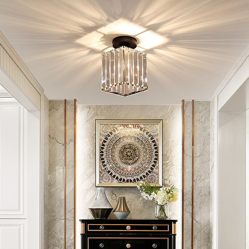 Crystal Geometric Flush Mount Light Modern Style 1 Light Flush Ceiling Light Fixtures