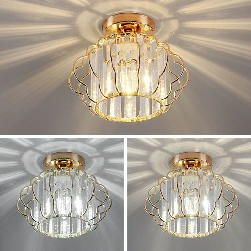 1-Light Ceiling Lamp Modern Crystal Ceiling Mount Light with for Dining Room