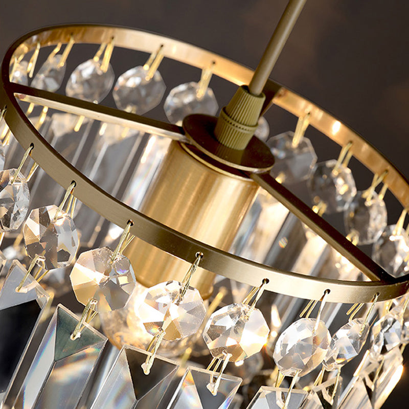 Modern Style Cylinder Island Lighting Fixtures Crystal 3- Light Island Pendant Lights