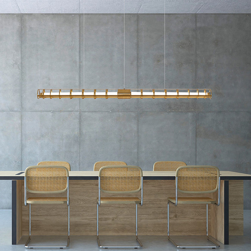 Contemporary Style Linear Hanging Pendant Light Metal 1- Light Pendant Light Fixture