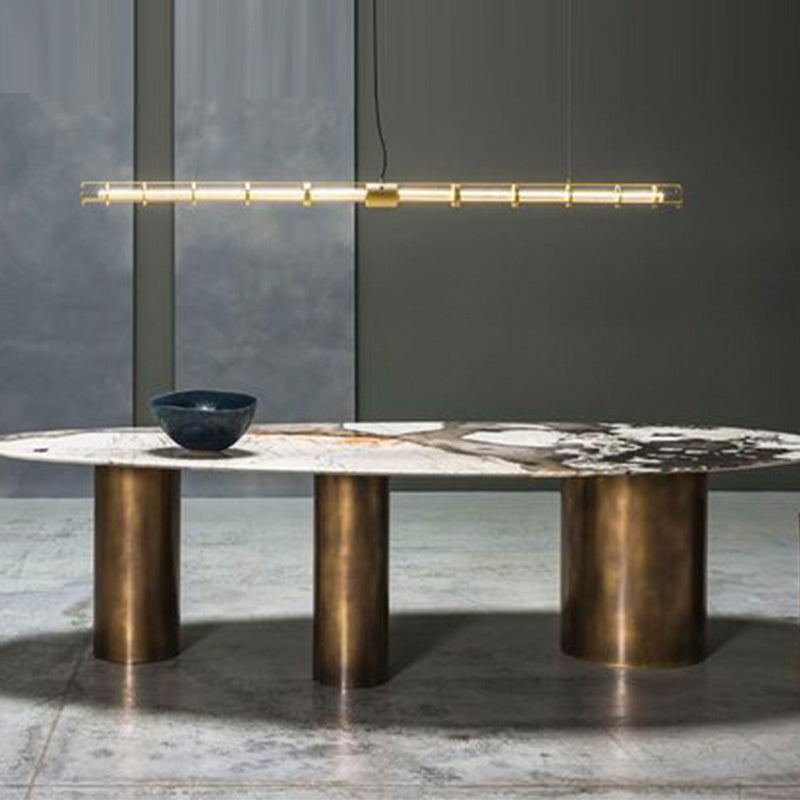 Contemporary Style Linear Hanging Pendant Light Metal 1- Light Pendant Light Fixture