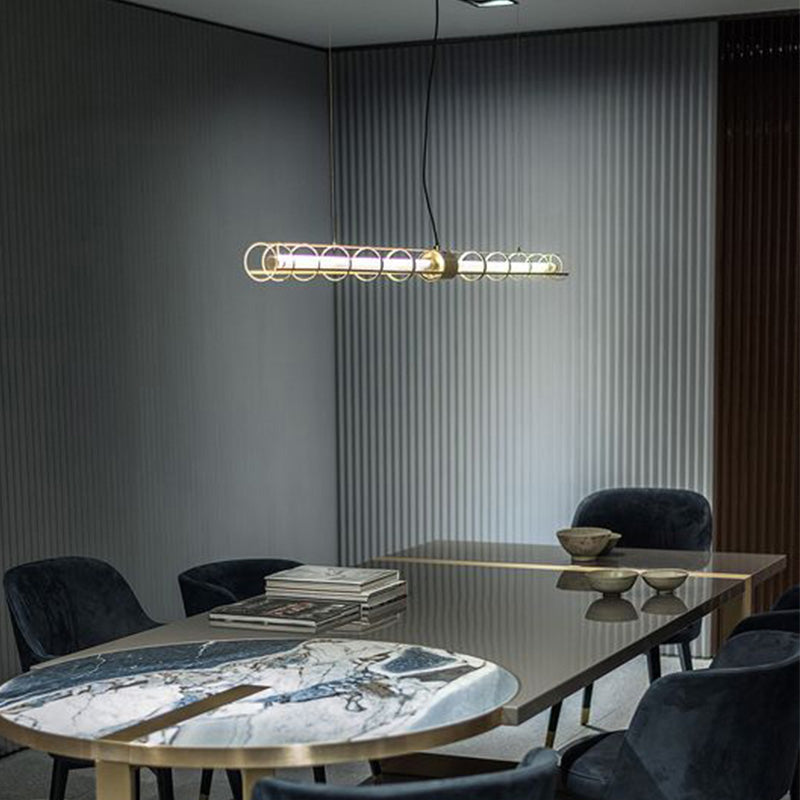 Contemporary Style Linear Hanging Pendant Light Metal 1- Light Pendant Light Fixture