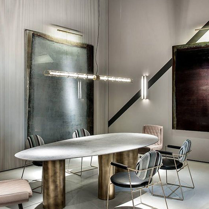 Contemporary Style Linear Hanging Pendant Light Metal 1- Light Pendant Light Fixture