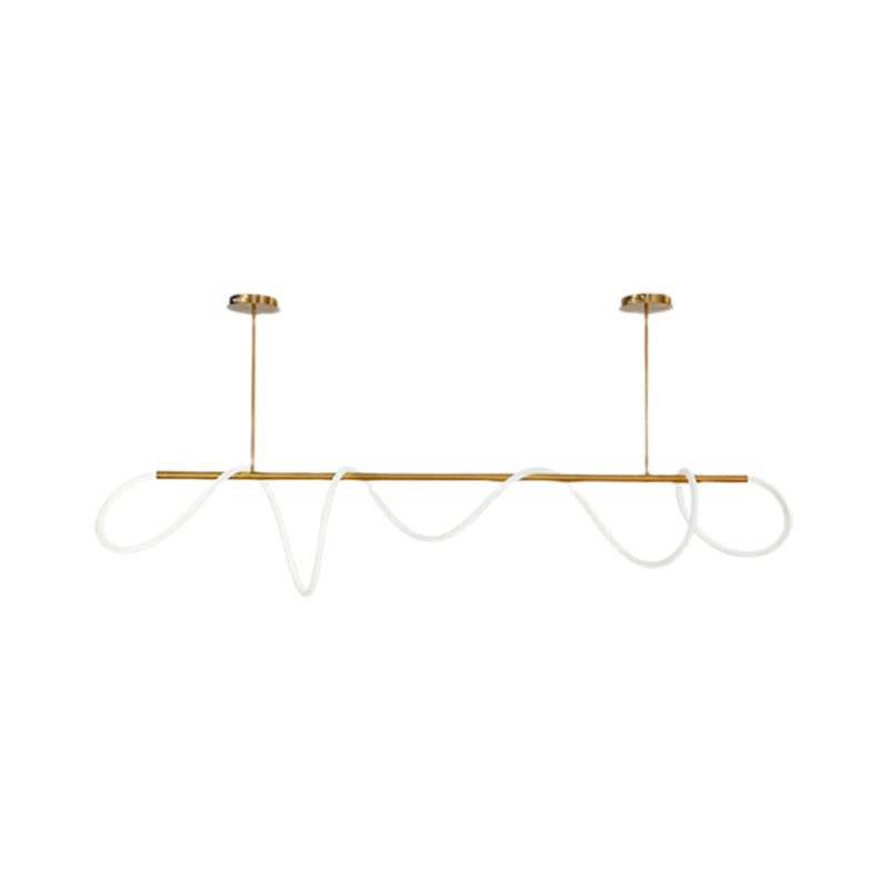 Contemporary Style Linear Hanging Pendant Light Silica Gel 1- Light Pendant Light Fixture