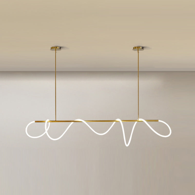 Contemporary Style Linear Hanging Pendant Light Silica Gel 1- Light Pendant Light Fixture